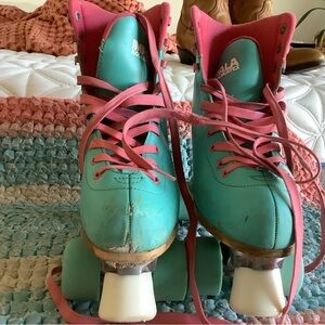 Impala Teal and Pink Roller Skates